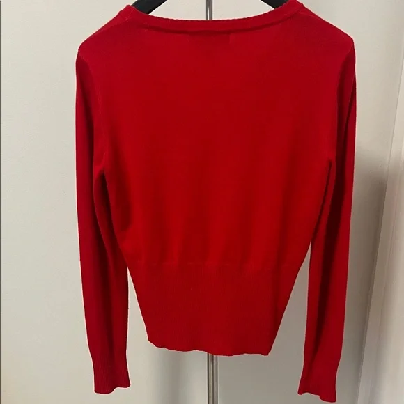 Women's Vibrant Red Cardigan - Picture 6 of 9